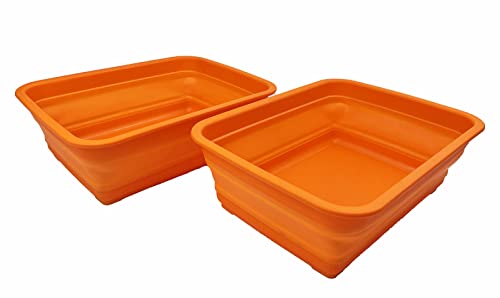 SAMMART 8L zusammenklappbare Wanne – Faltbare Geschirrwanne – tragbares Waschbecken – platzsparende Kunststoff-Waschwanne (Orange) von SAMMART