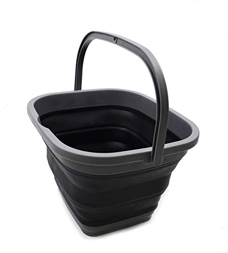 SAMMART 10L Collapsible Rectangular Bucket (Grey/Black) von SAMMART