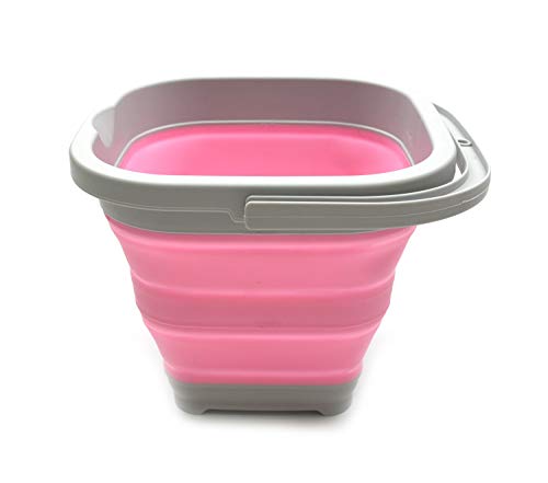 SAMMART Faltbarer rechteckiger Korb/Eimer, 5 l, rechteckig, 5 l (5L Rectangular, Rosa) von SAMMART