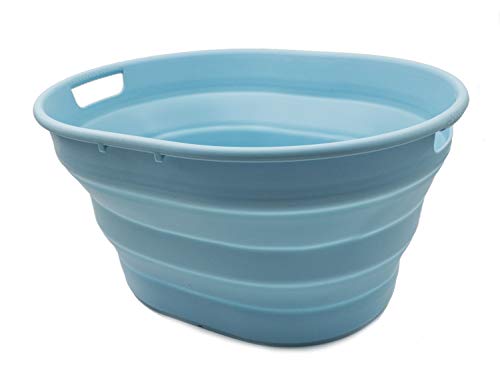 SAMMART 25L (6,6 Gallon) Oval Faltbarer Wäschekorb (Seeengel) von SAMMART