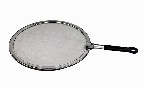 SAMMART Spritzschutz für Bratpfanne – Edelstahl-Spritzschutz zum Kochen – extra feines Netz mit Stützdraht und hitzebeständigem Griff – Keks-Kühlregal (1, 29cm) von SAMMART