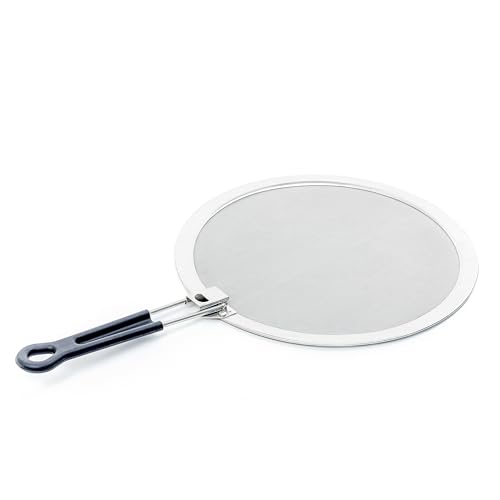 SAMMART Spritzschutz für Bratpfanne – Edelstahl-Spritzschutz zum Kochen – extra feines Netz mit Stützdraht und hitzebeständigem Griff – Keks-Kühlregal (1, 33cm) von SAMMART