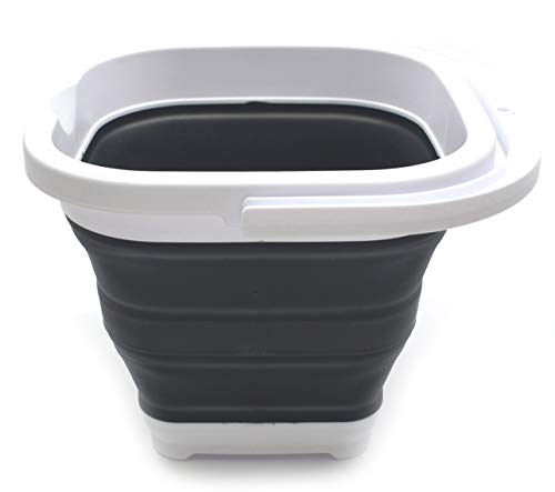 SAMMART 5L Zusammenklappbarer rechteckiger handlicher Korb/Eimer (5L Rectangular, schwarz) von SAMMART