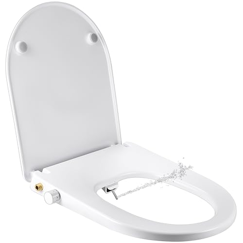 SAMODRA Bidet Toilettensitz - Dusch WC Aufsatz Bidet Japanische Toilette - WC Sitz D Form mit Absenkautomatik - Nicht Elektrischen Bidet Aufsatz Selbstreinigenden Doppeldüsen SAMODRA Bidet Toilettensitz - Dusch WC Aufsatz Bidet Japanische Toilette - WC Sitz D Form mit Absenkautomatik - Nicht Elektrischen Bidet Aufsatz Selbstreinigenden Doppeldüsen von SAMODRA