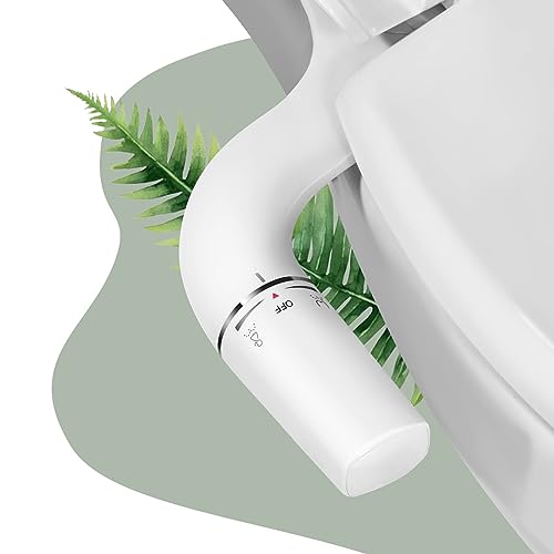 SAMODRA Ultradünnes, minimalistisches Bidet für Toilette mit nicht elektrischer Doppeldüse (Front- und Heckwäsche), Frischwasser-Bidet-Toilettensitz-Befestigung von SAMODRA