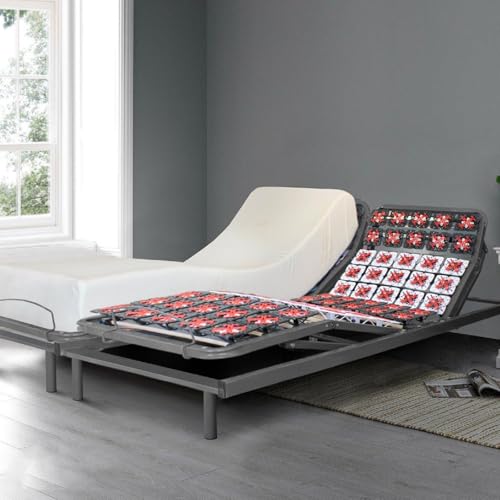 SAMPUR - Entspannungspaket: Lattenrost & Matratze aus Memory-Schaum | orthopädisch mit verstellbaren Füßen | Einbau in einen Bettgestell | 5 Liegepositionen (200 x 200 cm) von SAMPUR