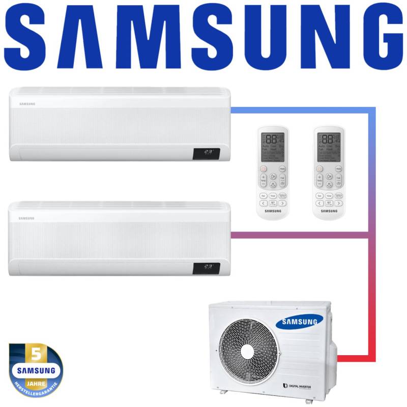 Samsung Multisplit 2x Wind-Free Exklusiv AR 07 Wandgerät 2,0 kW... von SAMSUNG