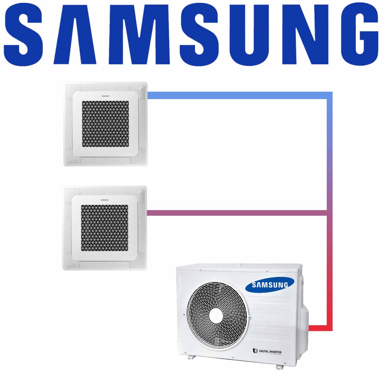 Samsung Multisplit Set 2x AJ 052 Mini Deckenkassette 5.2 kW mit... von SAMSUNG