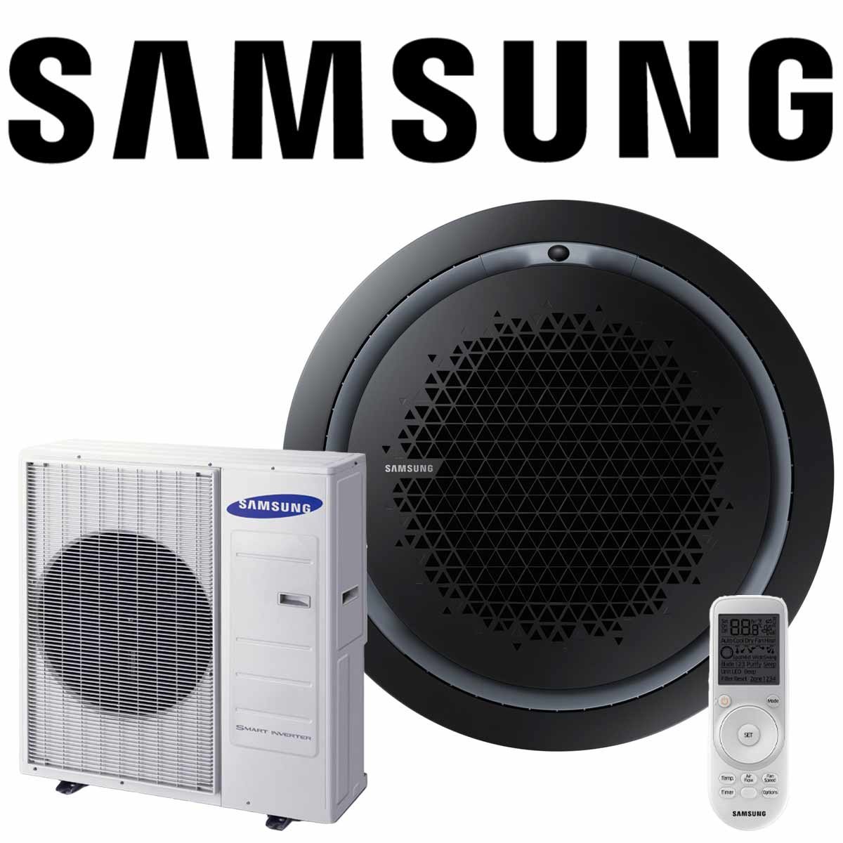 Samsung Singlesplit Set AC 100 WindFree 360° rund Kassette in... von SAMSUNG