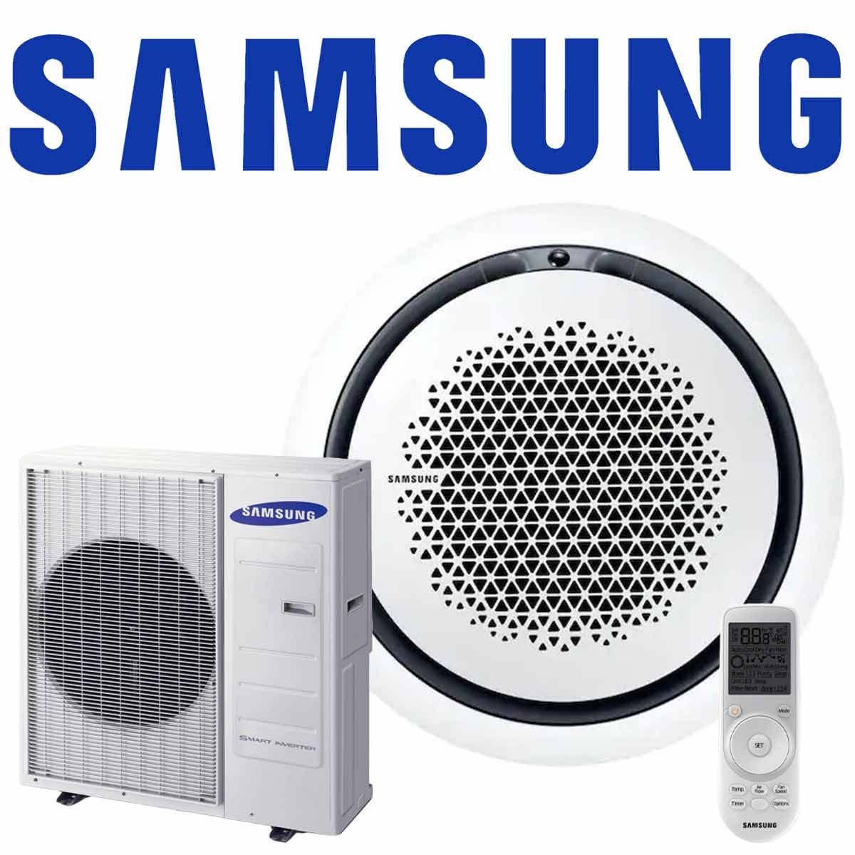 Samsung Singlesplit Set AC 140 WindFree 360° rund Kassette in weiß... von SAMSUNG