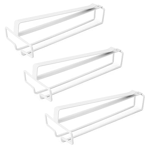 SAMSYOKI 3 Stück Weinglashalter Hängend, Weingläser Halterung Unter Dem Schrank, Gläserhalter zum Aufhängen Metall, Stemware Rack Kein Bohren Weinglas Regal Für Hausbar Küche Bar Restaurant Weiß von SAMSYOKI