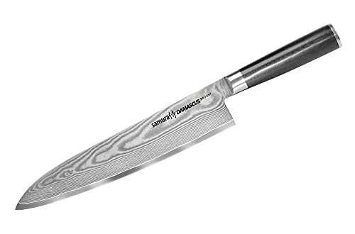 SAMURA Damasco Professional Kitchen giapponese Grand Chef's Knife 240mm / 9.4 "Manico G-10 Durezza 61 HRC von SAMURA
