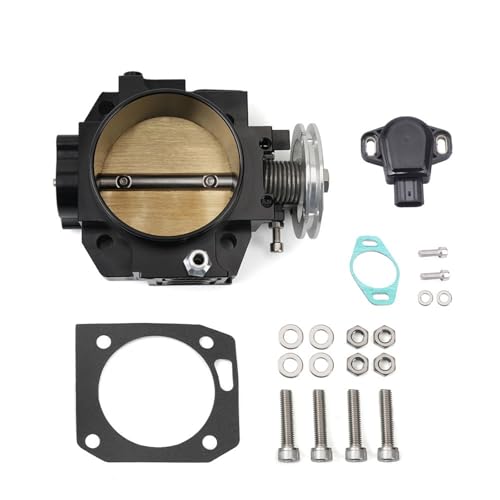 Drosselklappengehäuse Für RSX DC5 Für CIVIC SI EP3 Für K20 Für K20A 70MM CNC-Einlassdrosselklappengehäuse RS-THB003 TPS-Drosselklappenpositionssensor Drosselklappe(Schwarz) von SAMWDK