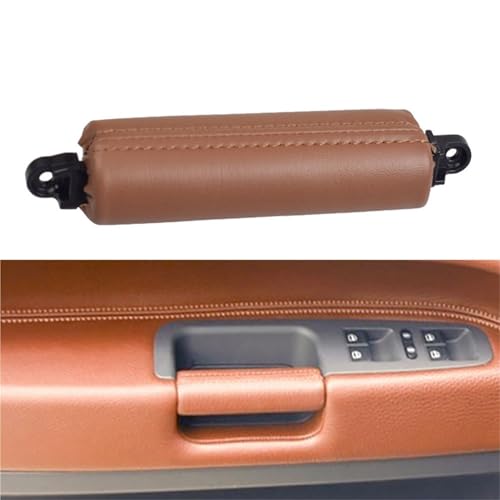 SAMWDK Türinnengriff Für VW Für Touareg 2003 2004 2005 2006 2007 2008 2009 2010 Auto Innentür Links Rechts Fahrer Leder Pull Griff Autotürgriff(Rotbraun) von SAMWDK
