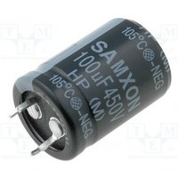 Elektrolytkondensator 100uF 450Vdc Größen 22x30mm 2Pin Snap Elektrolytkondensator 100uF 450Vdc Größen 22x30mm 2Pin Snap von SAMXON