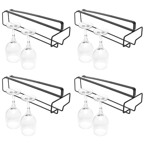 SAN LIKE 4 Stück Weinglashalter Hängend, Unter Dem Schrank Weinglashalter Gläserhalter aus Metall, Stemware Rack Kein Bohren Gläserhalter Schrank für Hausbar Küche Bar Restaurant SAN LIKE 4 Stück Weinglashalter Hängend, Unter Dem Schrank Weinglashalter Gläserhalter aus Metall, Stemware Rack Kein Bohren Gläserhalter Schrank für Hausbar Küche Bar Restaurant von SAN LIKE