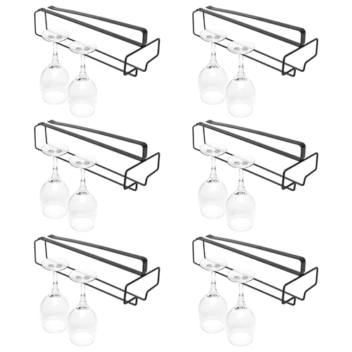SAN LIKE 6 Stück Weingläser Halter, Gläserhalter für Weingläser Unter Dem Schrank, Gläserhalter zum Aufhängen Metall Kein Bohren, Weinglashalter Stemware Rack für Küche, Bar und Restaurant SAN LIKE 6 Stück Weingläser Halter, Gläserhalter für Weingläser Unter Dem Schrank, Gläserhalter zum Aufhängen Metall Kein Bohren, Weinglashalter Stemware Rack für Küche, Bar und Restaurant von SAN LIKE