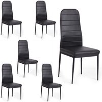 San Marco - Schwarze Kunstlederstühle für Küche und Esszimmer 6 Stühle von SAN MARCO
