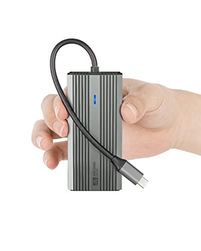 5 in 1 USB C Hub HDMI 4K USB C Adapter, Aluminiumgehäuse USB-C Dongle, 4K HDMI Ausgang, USB3.0 Anschluss, PD 60W Ladegerät, kompatibel für MacBook, Steam Deck und den meisten Typ-C Geräten von SAN ZANG MASTER