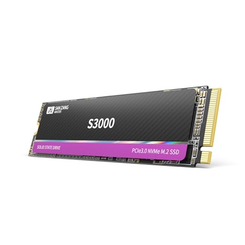 SAN ZANG MASTER NVMe SSD M.2 1TB PCIe Gen3x4 2280 Interne SSD, Bis zu 3500MB/s Lesen, SLC Cache 3D NAND Flash, Kompatibel mit Laptop und PC Desktop, S3000 von SAN ZANG MASTER