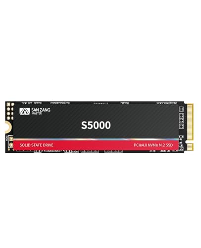 SAN ZANG MASTER SSD 1TB NVMe, M.2 2280 3D NAND Interne SSD, Bis zu 5000MB/s, PCIe Gen 4x4 Solid State Festplatte, Speicher Upgrade für PC Computer, Laptop (mit Kühlkörper), S5000 von SAN ZANG MASTER