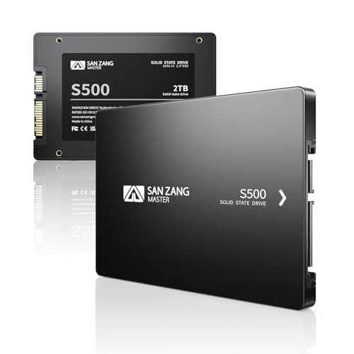SAN ZANG MASTER 2.5 Zoll SATA SSD 2TB Interne Festplatte, SATA III 6Gb/s, 560MB/s Lesen, 500MB/s Schreiben, 3D NAND, Kompatibel mit Laptops und Desktops, S500 von SAN ZANG MASTER