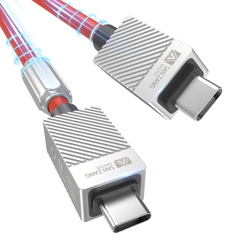SAN ZANG MASTER USB C auf USB C Kabel 240W 20Gbps, USB 3.2 Gen 2x2 Kabel, 240 W 48V/5A PD3.1 Ladekabel, 4k Displayport Kabel Video, schnelles Laden 20 Gbps Datenübertragung 0.5 m, rot SAN ZANG MASTER USB C auf USB C Kabel 240W 20Gbps, USB 3.2 Gen 2x2 Kabel, 240 W 48V/5A PD3.1 Ladekabel, 4k Displayport Kabel Video, schnelles Laden 20 Gbps Datenübertragung 0.5 m, rot von SAN ZANG MASTER