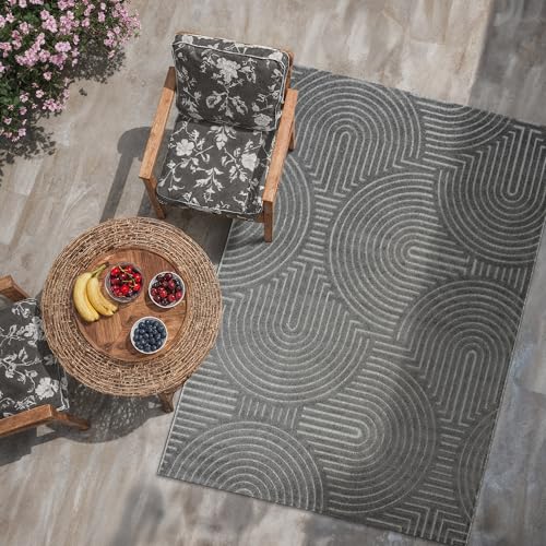 SANAT Berlin Outdoor Teppich Wetterfest - Teppich für den Innen- und Außenbereich - Balkon Teppich Wasserabweisend - Teppiche für Terrasse, Garten, Küche, Bad oder Wohnzimmer - Grau, 240 x 330 cm SANAT Berlin Outdoor Teppich Wetterfest - Teppich für den Innen- und Außenbereich - Balkon Teppich Wasserabweisend - Teppiche für Terrasse, Garten, Küche, Bad oder Wohnzimmer - Grau, 240 x 330 cm von SANAT