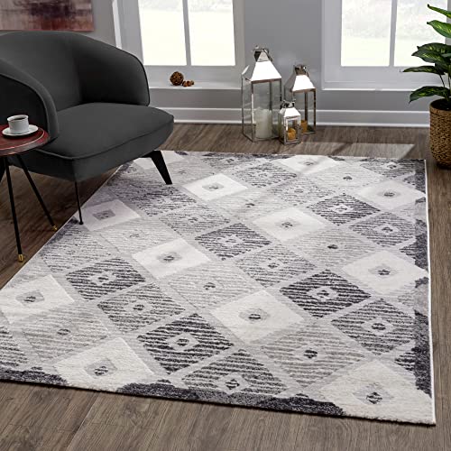 SANAT Evra Teppich für das Wohnzimmer - Kurzfloriger Teppich mit modernem Design - Geeignet für Wohnzimmer, Flur, Korridor, Esszimmer, Schlafzimmer, Küche und Kinderzimmer - Creme, 160 x 220 cm von SANAT