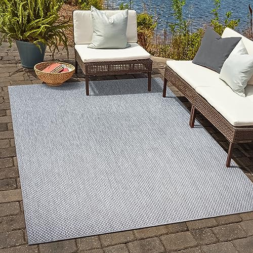 SANAT Melissa Outdoor Teppich Wetterfest - Balkon Teppich Wasserabweisend - Teppich für den Innen und Außenbereich, Terrasse, Garten, Wohnzimmer oder Küche - Hell Grau, 80x150 cm SANAT Melissa Outdoor Teppich Wetterfest - Balkon Teppich Wasserabweisend - Teppich für den Innen und Außenbereich, Terrasse, Garten, Wohnzimmer oder Küche - Hell Grau, 80x150 cm von SANAT