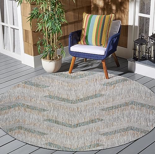 SANAT Melissa Outdoor Teppich Wetterfest - Balkon Teppich Wasserabweisend - Teppich für den Innen und Außenbereich, Terrasse, Garten, Wohnzimmer oder Küche - Multi, 120x120 cm Rund von SANAT