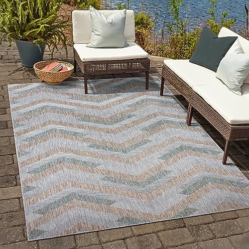 SANAT Melissa Outdoor Teppich Wetterfest - Balkon Teppich Wasserabweisend - Teppich für den Innen und Außenbereich, Terrasse, Garten, Wohnzimmer oder Küche - Multi, 120x170 cm von SANAT