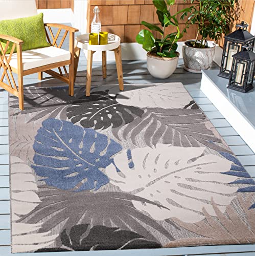 SANAT Outdoor Teppich Wetterfest - Outdoorteppiche für den Innen und Außenbereich, Balkon Teppich Wasserabweisend, Strapazierfähige Teppiche für Terrasse Garten und Wohnzimmer, Blau-Beige 140 x 200 cm von SANAT