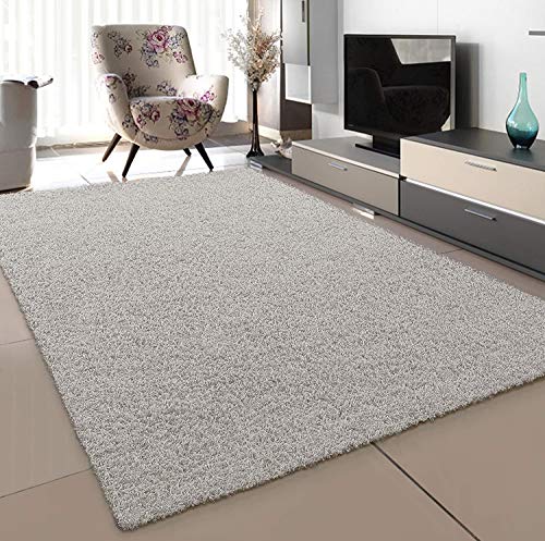 SANAT Teppich Wohnzimmer - Creme Hochflor Langflor Teppiche Modern, Größe: 120x170 cm von SANAT