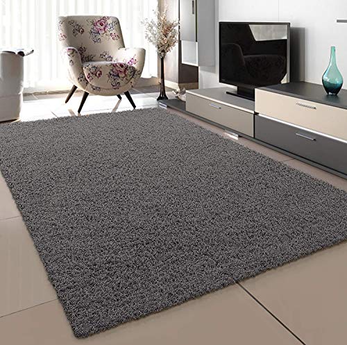 SANAT Teppich Wohnzimmer - Grau Hochflor Langflor Teppiche Modern, Größe: 160x230 cm von SANAT