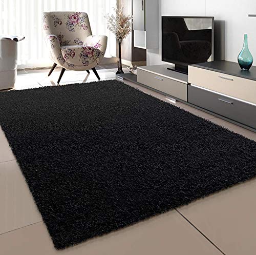 SANAT Teppich Wohnzimmer - Schwarz Hochflor Langflor Teppiche Modern, Größe: 160x230 cm SANAT Teppich Wohnzimmer - Schwarz Hochflor Langflor Teppiche Modern, Größe: 160x230 cm von SANAT