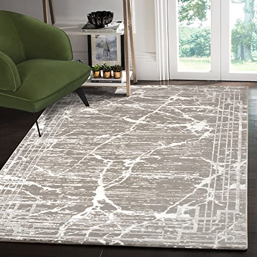 SANAT Teppiche für Wohnzimmer - Harmony - Kurzflor Teppich, Geeignet für Flur, Esszimmer, Schlafzimmer, Küche und Kinderzimmer Öko-Tex 100 Zertifizier - Liner-Braun, 120X160 cm von SANAT