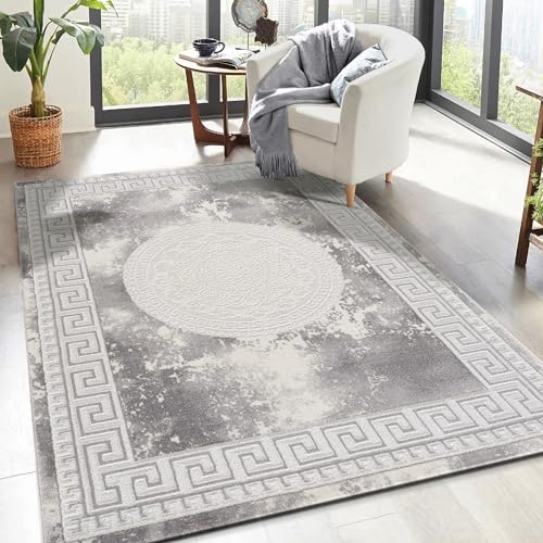 SANAT Teppiche für Wohnzimmer - Teppich Grau, Kurzflor Teppich Modern, Öko-Tex 100 Zertifiziert, Größe: 120x160 cm SANAT Teppiche für Wohnzimmer - Teppich Grau, Kurzflor Teppich Modern, Öko-Tex 100 Zertifiziert, Größe: 120x160 cm von SANAT