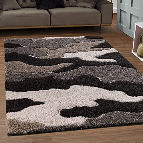 SANAT Wohnzimmer Teppich - Luxus Shaggy Nicht-schuppend Teppich, Wohnzimmer Schlafzimmer Esszimmer Eingangsbereich Teppiche, Dunkelbraun 80 x 150 cm von SANAT