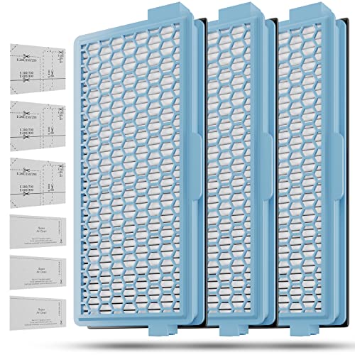 3x HEPA Filter für Miele Staubsauger Compact C1 C2 Complete C2 C3 S8340 Ersatz für SF-HA 50 mit 3 Motorfilter und 3 Air Clean Filter Miele s8340 Filter von SANAWATEC