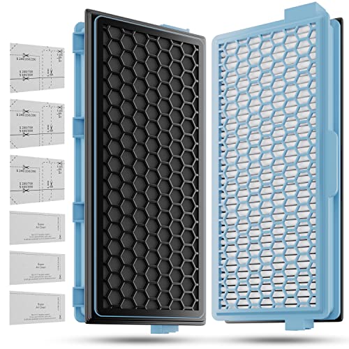 SANAWATEC 2x HEPA Filter kompatibel mit Miele Staubsauger Filter Miele s8340 Filter inklusive 3x Motorfilter und 3x Air Clean Filter für Compact C1 C2 Complete C2 C3 S4000 S5000 S6000 mit Aktivkohle von SANAWATEC