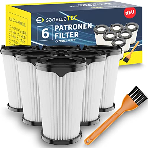 SANAWATEC 6x Filter als Ersatz für AEG CX7 Filter AEG CX7-2 AEG Ergorapido Staubsauger Modelle wie AEF150, staubsauger mit akku für AEG filter CX7-2 & QX8 HEPA-Filter mit 1 Reinigungsbürste, waschbar von SANAWATEC
