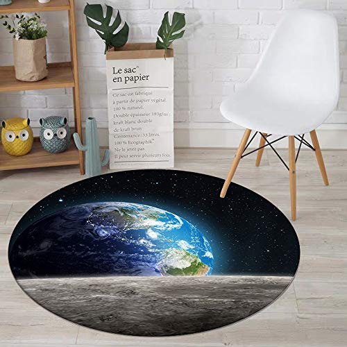 SANBEC 3D Galaxy Earth Print Waschbare Bodenmatte Teppich Schlafzimmer Stuhl Matte Bereich Teppich Jungen Mädchen Zimmer Dekoration Teppich von SANBEC
