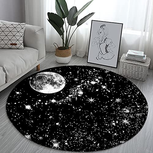 SANBEC Galaxy Moon Star Print Wohnzimmer Teppich Eingang Fußmatte Kinderzimmer Teppich Spielmatte Schlafzimmer Flur Bereich Teppich von SANBEC