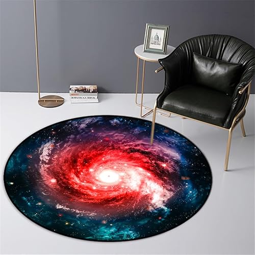 SANBEC Galaxy Sternenhimmel Wirbeldruck runder Teppich Drehstuhl Bodenmatte Wohnzimmer Dekoration Zuhause Schlafzimmer Teppich Sofa Couchtisch Teppich von SANBEC