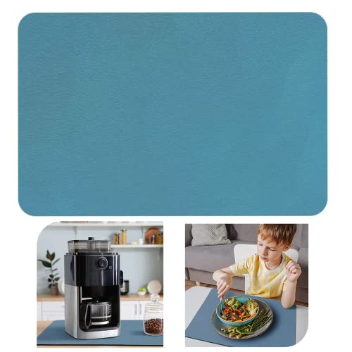 SANBER 40 x 50cm kaffeemaschine abtropfmatte, schnelltrocknend abtropfmatte Geschirr, abtropfmatte abtropfmatte Geschirr arbeitsplatte küche abtropfmatte silikon Geschirr abtropfmatte (Blau) von SANBER