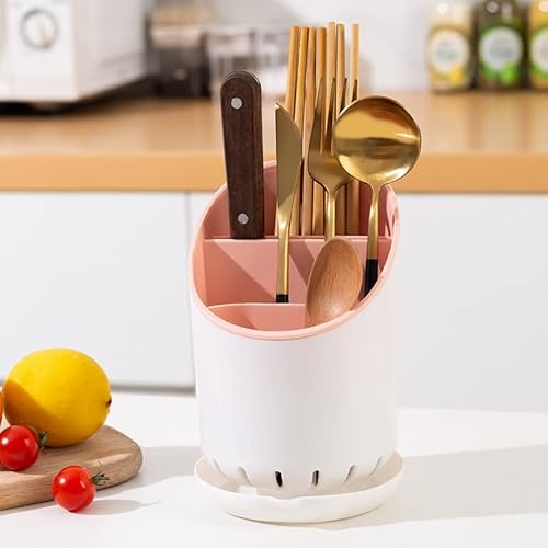 abtropfgestell besteck messerblock besteckhalter messerblock schublade besteckabtropfkorb besteckhalter mit abtropfvorrichtung besteck abtropfbehälter mit messerblock (Rosa) von SANBER