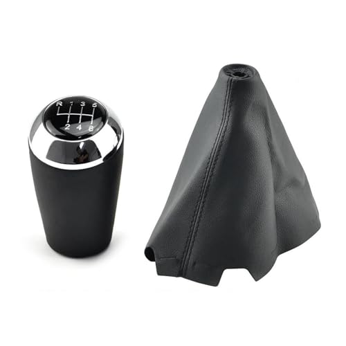 Auto Getriebekopf PU Leder Auto Shift Schaltknauf Hebel Gaitor Boot Abdeckung Für Mazda 3 BK BL CX-7 ER MX-5 NC III 5 CR CW 6 II GH 2005-2010 2011 2012 2013 2014 Schaltsack (Size : Silver 6 Speed B) von SANCAK