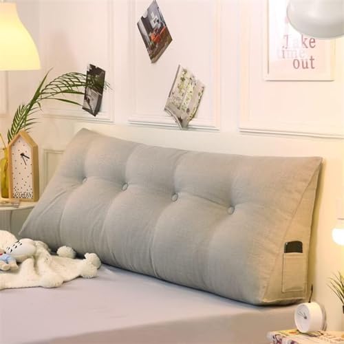 Kopfteil-Dreieck-Rückenlehnenkissen, Bürobett-Sofa-Keilkissen-Rest-Lesekissen-Rückenlehnen-Positionierungsstützkissen-Rest-Kissen (Color : Light Gray, Size : 120 * 50 * 20cm) von SANCAK