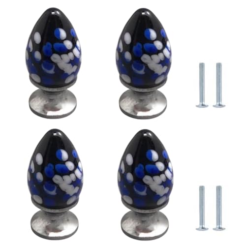 4 Stück Wassertropfenform Glasgriffe 20 * 40mm Schubladenschrankknöpfe Schwarz 4 Stück Wassertropfenform Glasgriffe 20 * 40mm Schubladenschrankknöpfe Schwarz von SANCHAKOU